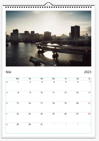 Wandkalender 2023 "Tokio" in A3