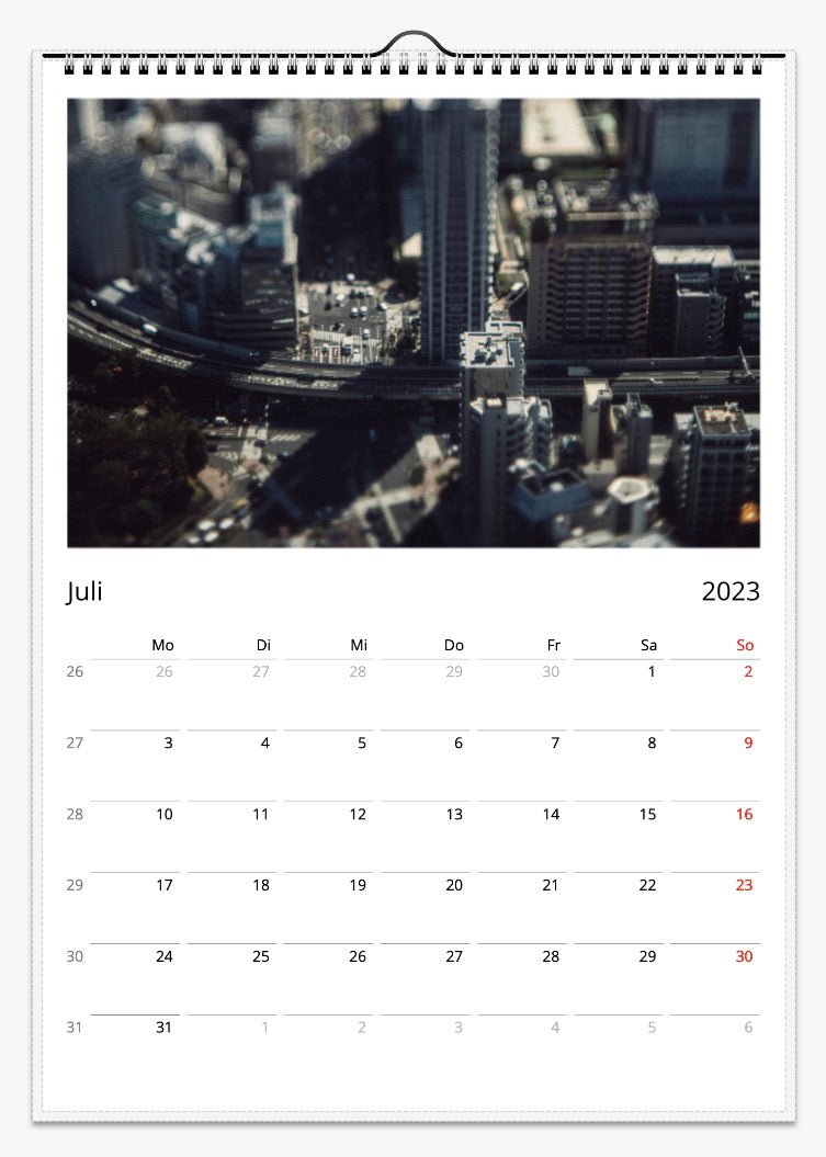 Wandkalender 2023 "Tokio" in A3