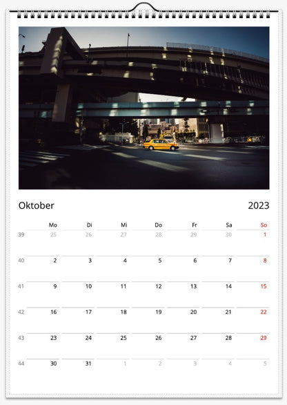 Wandkalender 2023 "Tokio" in A3