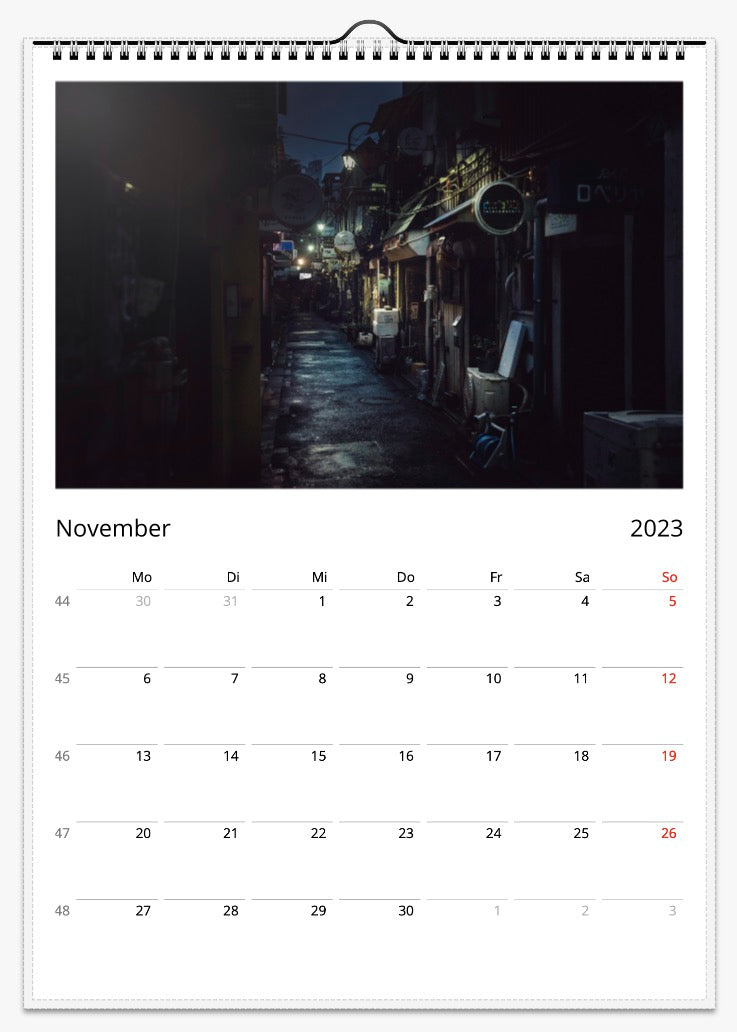 Wandkalender 2023 "Tokio" in A3